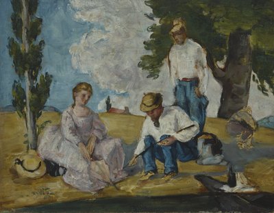 Picknick an einem Flussufer, 1873-74 von Paul Cézanne